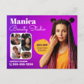 アフリカンヘアブライド美しいサロン爪、 ネイルメイクアップ ポストカード (正面)