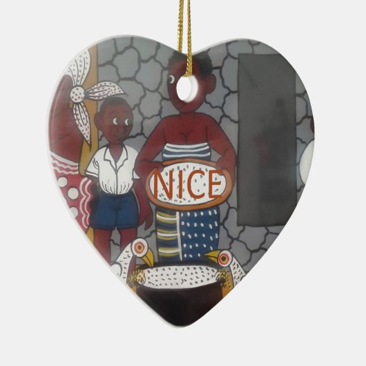 アフリカンホ伝統的メステッドライフスタイル セラミックオーナメント (右)