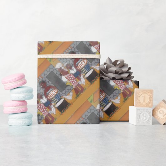 アフリカンホ伝統的メステッドライフスタイル ラッピングペーパー (ベビーシャワー)