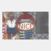 アフリカンホ伝統的メステッドライフスタイル 長方形シール (正面)