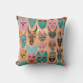 アフリカンマスク枕 クッション (正面)