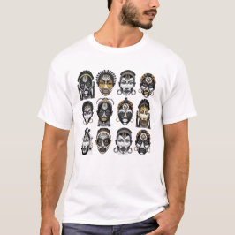 アフリカンマスク トライバル柄 Tシャツ