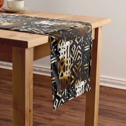 アフリカンマッドクロスプリント ショートテーブルランナー (インサイチュ)