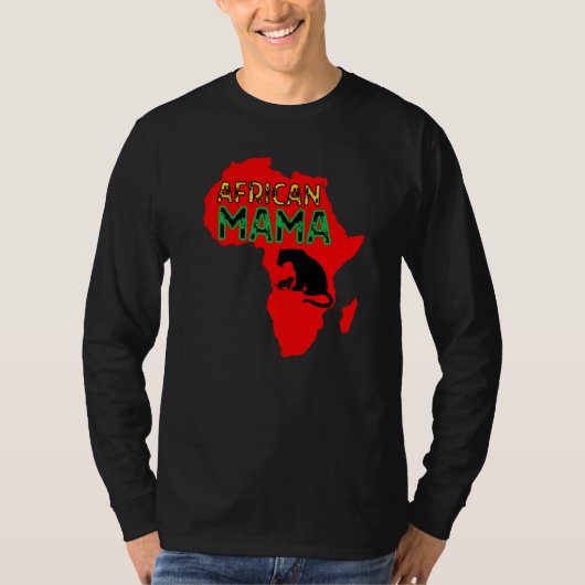 アフリカンママライオン+レッド Tシャツ (正面)