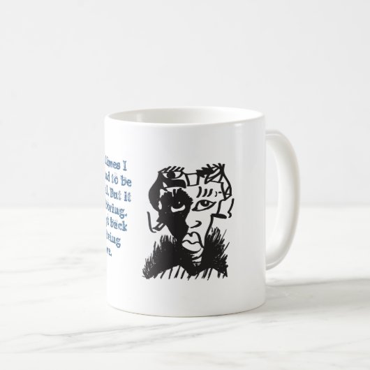 アフリカンマンスケッチおもしろい引用文クラシックホワイトマグ コーヒーマグカップ (正面右)