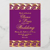 アフリカンマー結婚キングの押し箔招待状 箔招待状 (正面)