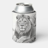 アフリカンライオンペンシルスケッチ 缶クーラー (缶裏面)
