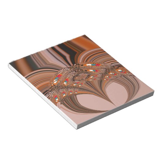 アフリカンライトブロンド万華鏡のように千変万化するパターンアートプリントデザイン ノートパッド (アングル)