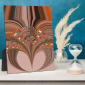 アフリカンライトブロンド万華鏡のように千変万化するパターンアートプリントデザイン フォトプラーク (側面)