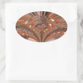 アフリカンライトブロンド万華鏡のように千変万化するパターンアートプリントデザイン 楕円形シール (バッグ)