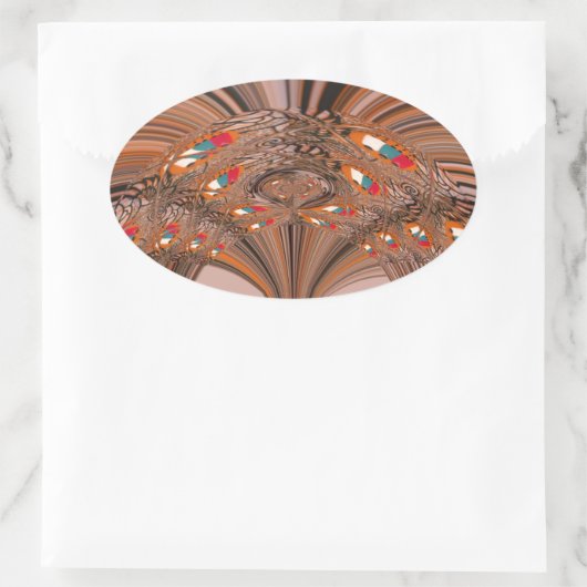 アフリカンライトブロンド万華鏡のように千変万化するパターンアートプリントデザイン 楕円形シール (バッグ)