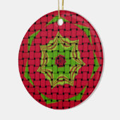 アフリカンラブリーウェーブレッドデザイン セラミックオーナメント (左)