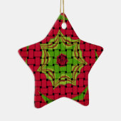 アフリカンラブリーウェーブレッドデザイン セラミックオーナメント (右)