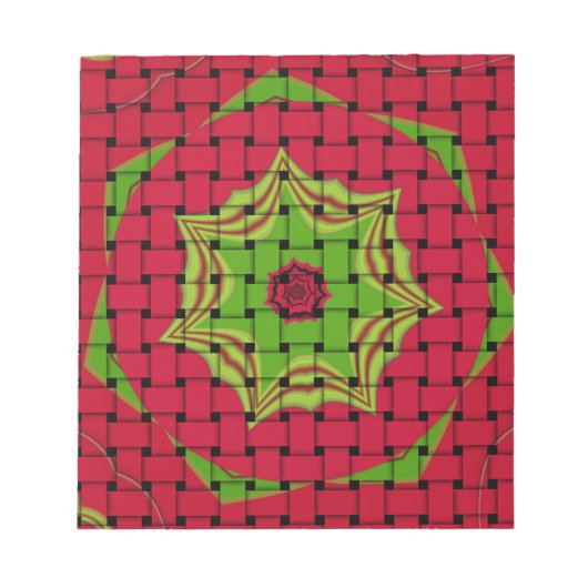 アフリカンラブリーウェーブレッドデザイン ノートパッド (正面)