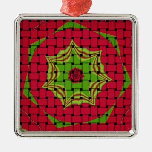 アフリカンラブリーウェーブレッドデザイン メタルオーナメント (正面)