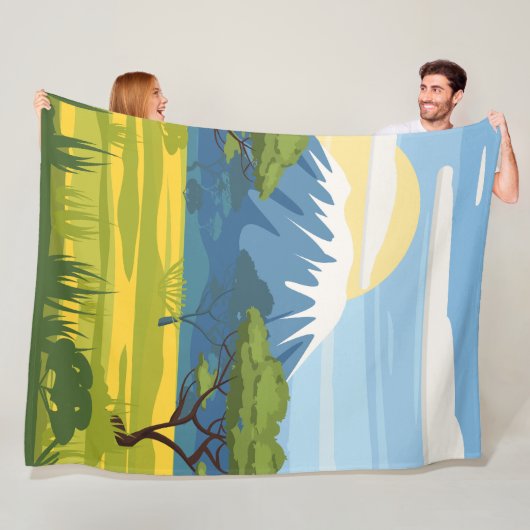 アフリカンランドスケープサバンナワイルド自然 フリースブランケット (インサイチュ)