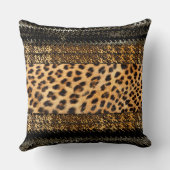 アフリカンレオパードとジグザクプリント クッション (裏面)