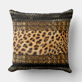 アフリカンレオパードとジグザクプリント クッション (正面)