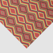 アフリカンレッドグリーンオレンジイエローエスニックアート 薄葉紙 (詳細)