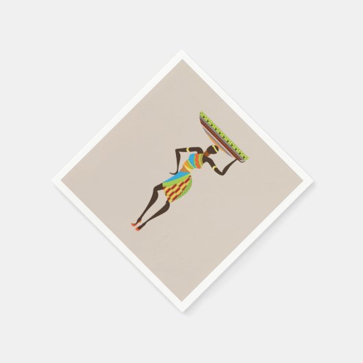 アフリカンレディーアフリカテーマディナーパーティー スタンダードカクテルナプキン (角)