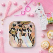 アフリカンレディース紙プレート – アートスタイル絵を描ズ ペーパープレート (パーティー)