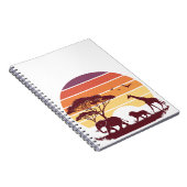 アフリカンワイルドライフシルエットサファリデザイン ノートブック (右側)