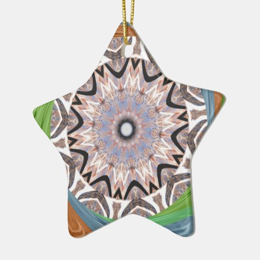 アフリカンワールアートプリント セラミックオーナメント (左)