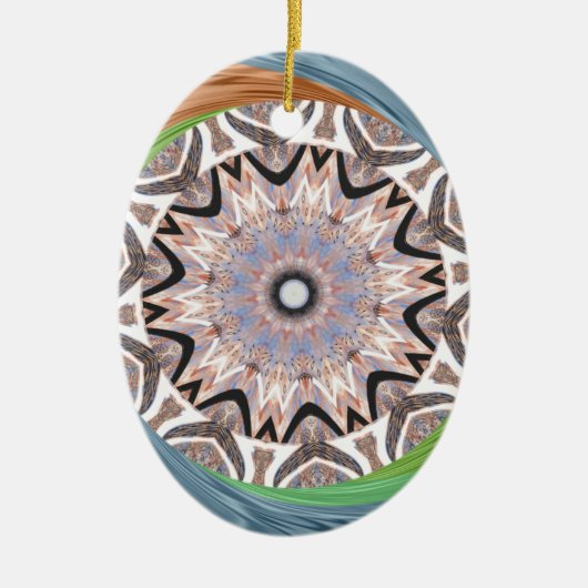 アフリカンワールアートプリント セラミックオーナメント (正面)