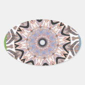 アフリカンワールアートプリント 楕円形シール (正面)