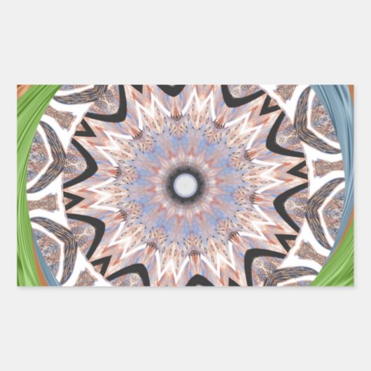アフリカンワールアートプリント 長方形シール (正面)