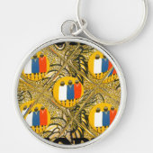 アフリカン伝統的キモカラーズプリントデザイン キーホルダー (正面)