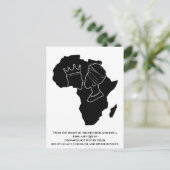 アフリカン王室のキングとクイーンシルエット ポストカード (スタンド正面)