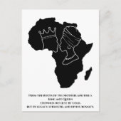 アフリカン王室のキングとクイーンシルエット ポストカード (正面)