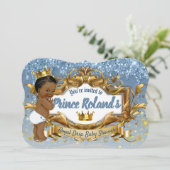 アフリカン王室のプリンス青グリッタードリップ 招待状 (スタンド正面)