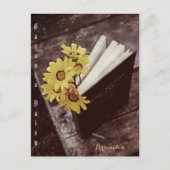 アフリカン素朴イエローデイジーフラワーブックマークフローラ ポストカード (正面)