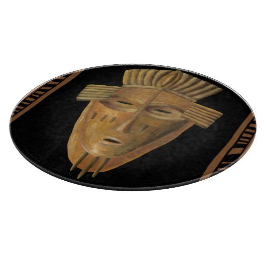 アフリカン絵画マスクのバイチャリカリア・ザリス カッティングボード (角)