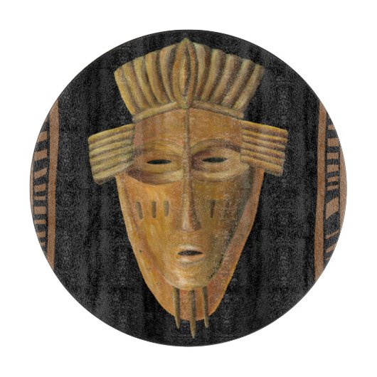 アフリカン絵画マスクのバイチャリカリア・ザリス カッティングボード (正面)