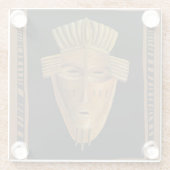 アフリカン絵画マスクのバイチャリカリア・ザリス ガラスコースター (裏面)