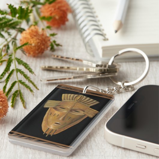 アフリカン絵画マスクのバイチャリカリア・ザリス キーホルダー (正面右)