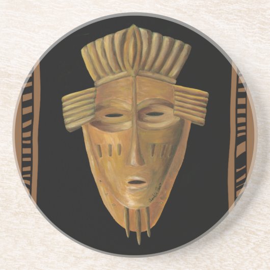アフリカン絵画マスクのバイチャリカリア・ザリス コースター (正面)