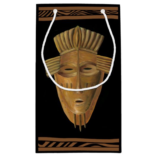 アフリカン絵画マスクのバイチャリカリア・ザリス スモールペーパーバッグ (裏面)