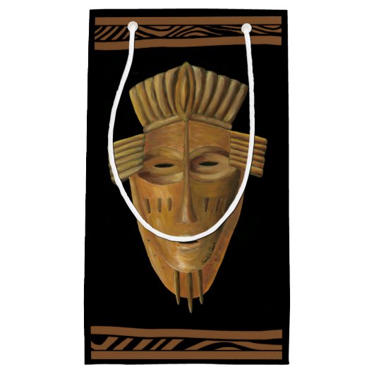 アフリカン絵画マスクのバイチャリカリア・ザリス スモールペーパーバッグ (正面)