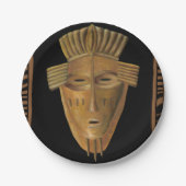アフリカン絵画マスクのバイチャリカリア・ザリス ペーパープレート (正面)