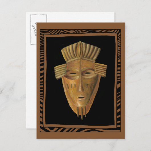アフリカン絵画マスクのバイチャリカリア・ザリス ポストカード (正面/裏面)