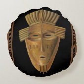 アフリカン絵画マスクのバイチャリカリア・ザリス ラウンドクッション (裏面)