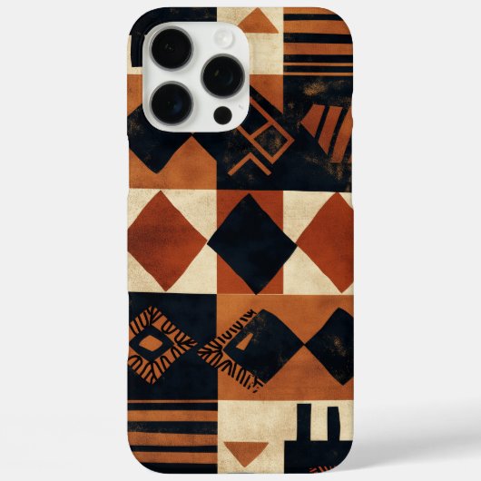 アフリカン要素の縦デザイン Case-Mate iPhoneケース (裏面)