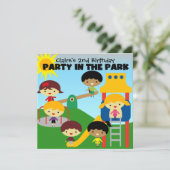 アフリカン·アメリカン·ガール·パーティー·イン·ザ·パーク·招待状 招待状 (スタンド正面)