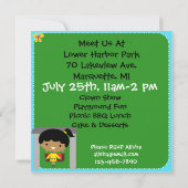 アフリカン·アメリカン·ガール·パーティー·イン·ザ·パーク·招待状 招待状 (裏面)