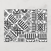 アフリカン エスニック パターン - 黒と白 #8 ポストカード (正面)