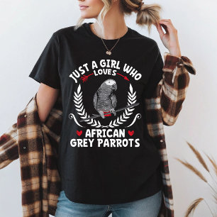 アフリカン・グレイ・パロットが大好きな女のおもしろい子 Tシャツ